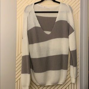 Super Oversized Stripe Knit Sweater